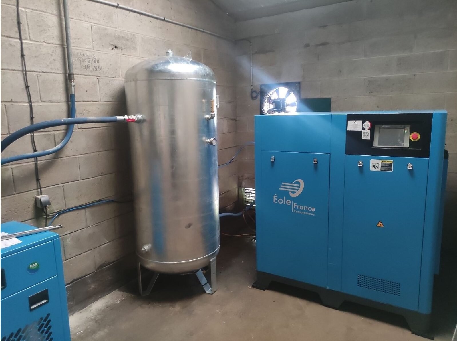 Installation compresseur air comprimé menuiserie Orne